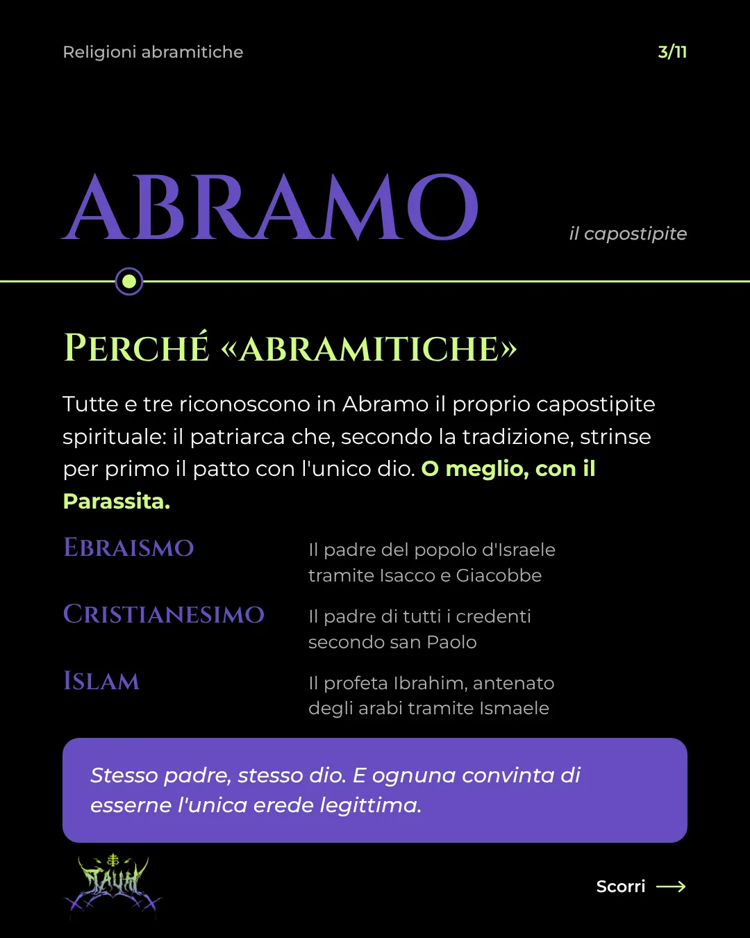 Tavola 3 di 11: Perché «abramitiche»